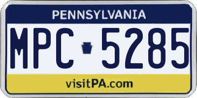 PA license plate MPC5285