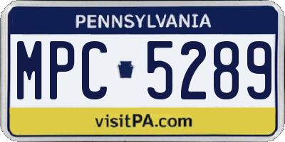 PA license plate MPC5289