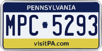 PA license plate MPC5293