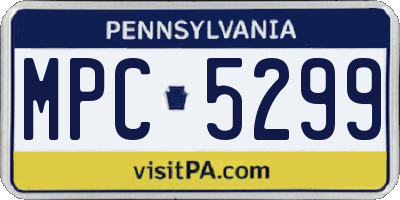 PA license plate MPC5299