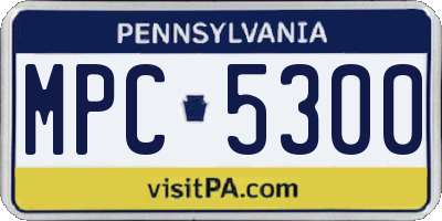 PA license plate MPC5300