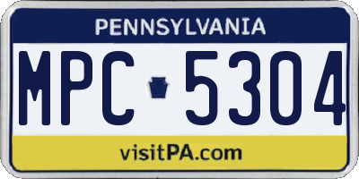 PA license plate MPC5304
