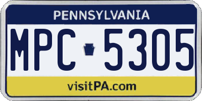 PA license plate MPC5305