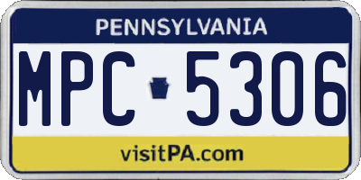 PA license plate MPC5306