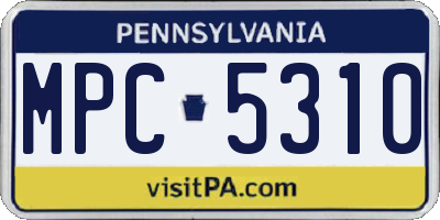 PA license plate MPC5310