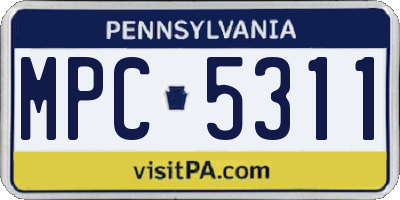 PA license plate MPC5311