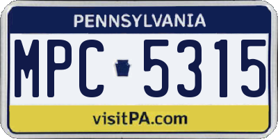PA license plate MPC5315