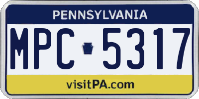 PA license plate MPC5317
