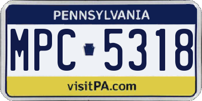 PA license plate MPC5318