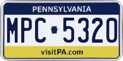 PA license plate MPC5320