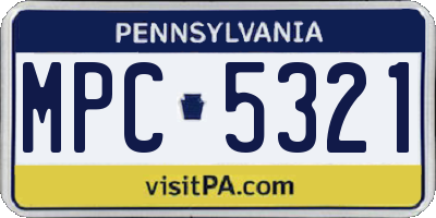 PA license plate MPC5321