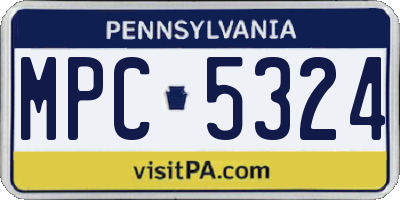 PA license plate MPC5324