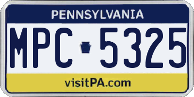 PA license plate MPC5325