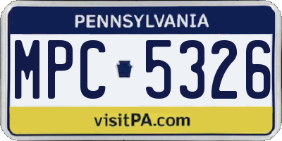 PA license plate MPC5326
