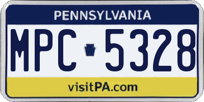 PA license plate MPC5328