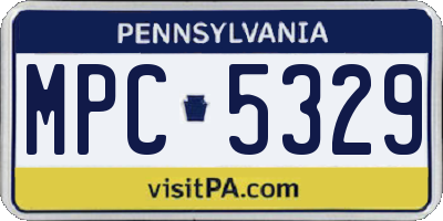 PA license plate MPC5329