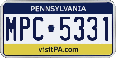 PA license plate MPC5331