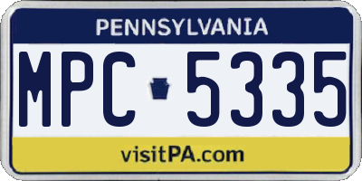 PA license plate MPC5335