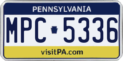 PA license plate MPC5336
