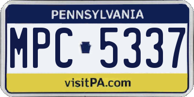 PA license plate MPC5337