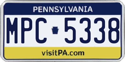 PA license plate MPC5338