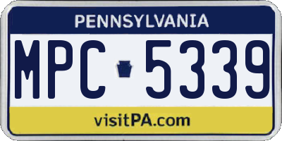 PA license plate MPC5339