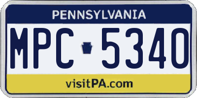 PA license plate MPC5340