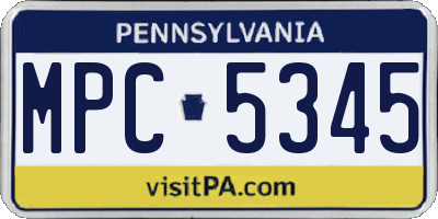PA license plate MPC5345