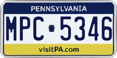 PA license plate MPC5346
