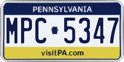PA license plate MPC5347