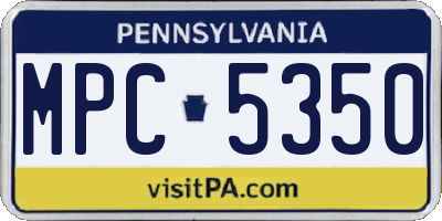 PA license plate MPC5350