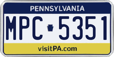 PA license plate MPC5351