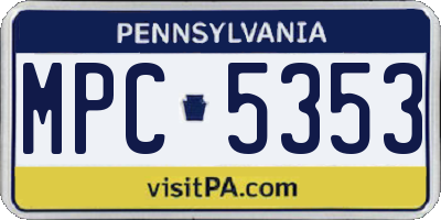 PA license plate MPC5353