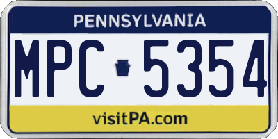 PA license plate MPC5354
