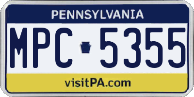 PA license plate MPC5355