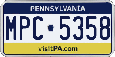 PA license plate MPC5358