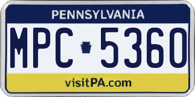 PA license plate MPC5360