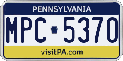 PA license plate MPC5370