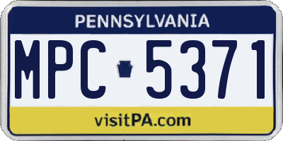 PA license plate MPC5371