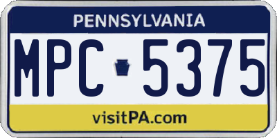 PA license plate MPC5375