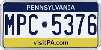 PA license plate MPC5376
