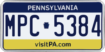 PA license plate MPC5384
