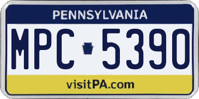 PA license plate MPC5390