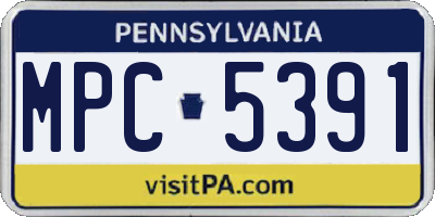 PA license plate MPC5391