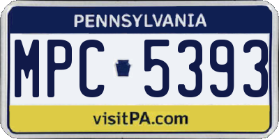 PA license plate MPC5393