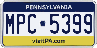 PA license plate MPC5399