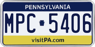 PA license plate MPC5406