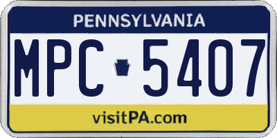 PA license plate MPC5407