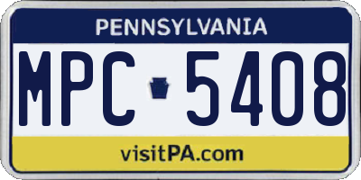 PA license plate MPC5408