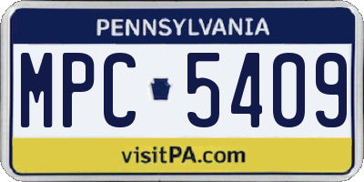 PA license plate MPC5409
